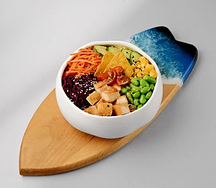 Поке с курицей в медово-горчичном соусе