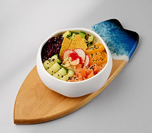 Поке с лососем в медово-горчичном соусе