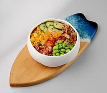 Поке с угрем в ореховом соусе