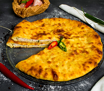 Пирог с курицей, сыром и грибами