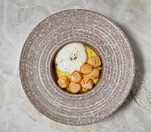 Лаймовый орзо с гребешками