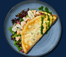 Омлет с кальмаром и креветкой