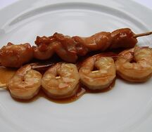 Якитори с креветкой