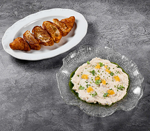 Рийет из копченой рыбы с жареным круассаном