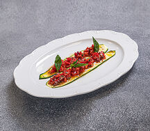 Карпаччо из цукини гриль с томатами и ялтинским луком