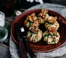 Хинкали жареные с бараниной