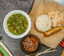 Ком Бо сот ван, суп Бо и салат