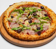 Маленькая пицца Ветчина, грибы, горгонзола