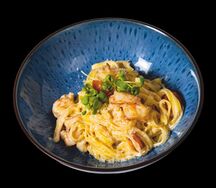 Паста сливочная с креветками