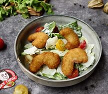 Салат Цезарь с креветками