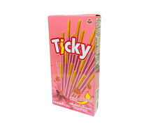 Печенье Тайские бисквитные палочки с клубничным кремом Ticky