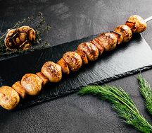 Картофель на мангале с салом