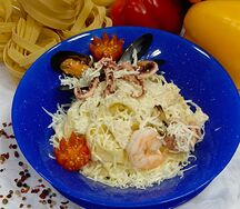 Феттуччине с морепродуктами