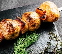 Картофель на мангале с курдюком