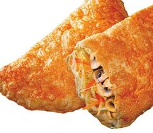Чебурек с капустой, зеленью и грибами