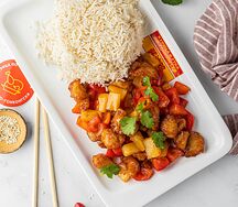 Курица с ананасами и рисом