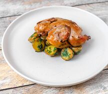 Цыпленок корнишон с картофелем бейби