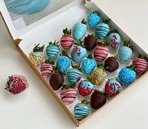 Клубничный бокс (голубой) на 25 клубник