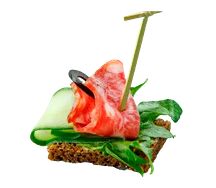 Канапе с колбасой сальчичон