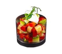 Салат с печеными овощами и сливочным сыром