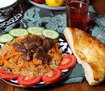 Плов, салат, компот