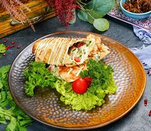 Лаваш запеченный с зеленью и сыром