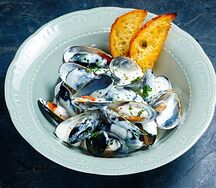 Мидии в соусе горгонзола