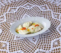 Пельняни с судаком и щучьей икрой 