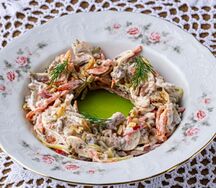 Салат мясной из ростбифа и буженины