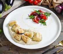 Салат с хрустящими баклажанами 