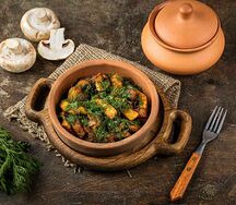 Картофель жаренный с грибами