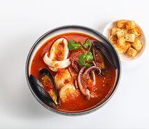 Средиземноморский суп с морепродуктами