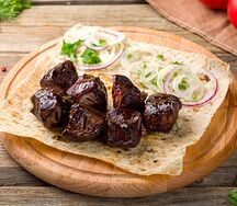 Шашлык из говяжьей печени