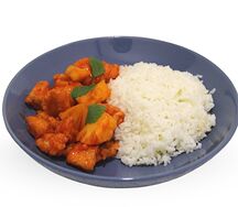 Свинина в кисло-сладком соусе и рис