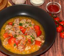 Индейка тушеная с овощами