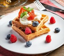 Брюссельские вафли с сыром маскарпоне