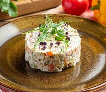 Оливье с лососем холодного копчения