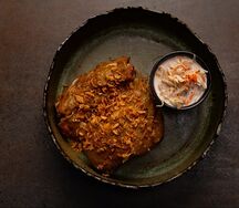 Свиные рёбра с ананасом и гранатовым барбекю