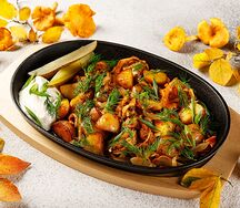 Мини-картофель с лисичками