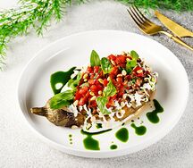 Запеченный баклажан с узбекскими томатами