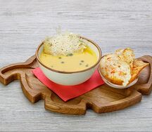 Сырный крем-суп с креветками