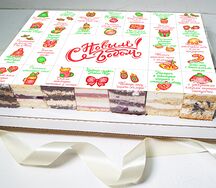 Торт-ассорти из 5 вкусов новогодний, корпоративный торт на 35 человек, торт Фанты с юмором