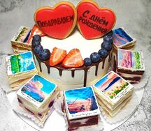 Торт и 9 пирожных ассорти С днём рождения 