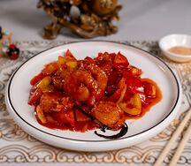 Креветки в кисло-сладком соусе