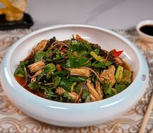 Соевая спаржа с грибами