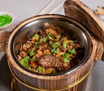 Жареный рис с говядиной