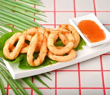 Жареные кольца кальмаров