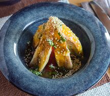 Хрустящий баклажан в кисло-сладком соусе