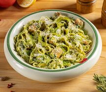 Паста с лососем и шпинатом