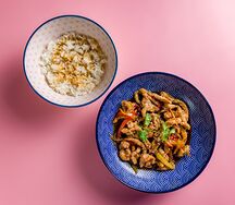 Свинина по-сычуаньски с рисом на пару